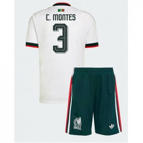 Mexiko Cesar Montes #3 Borta Kläder Barn VM 2026 Kortärmad (+ Korta byxor)